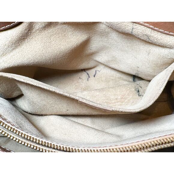 Celine Boogie Bag Tan Quilted Calfskin Top Handle Boston Satchel Handbag - Picture 7 of 9